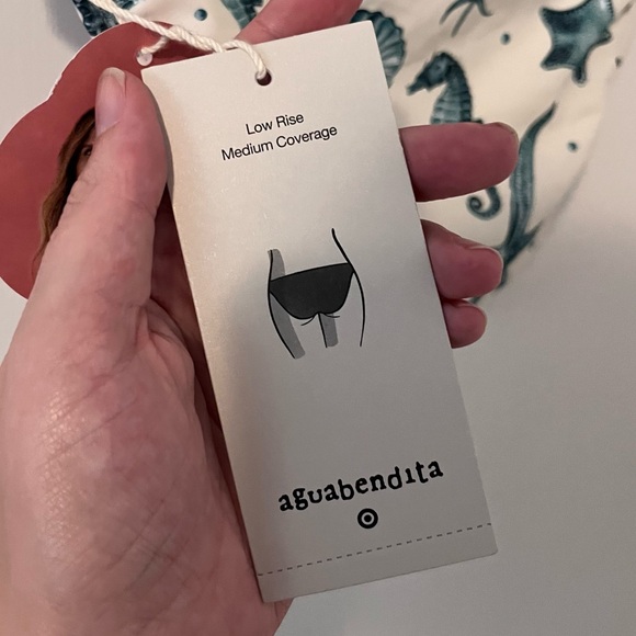 NWT Agua Bendita Bikini Bottoms Low Rise Medium Coverage Sea Horse Starfish S - Picture 5 of 9